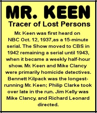 Mr Keen Tracer of Lost Persons cover